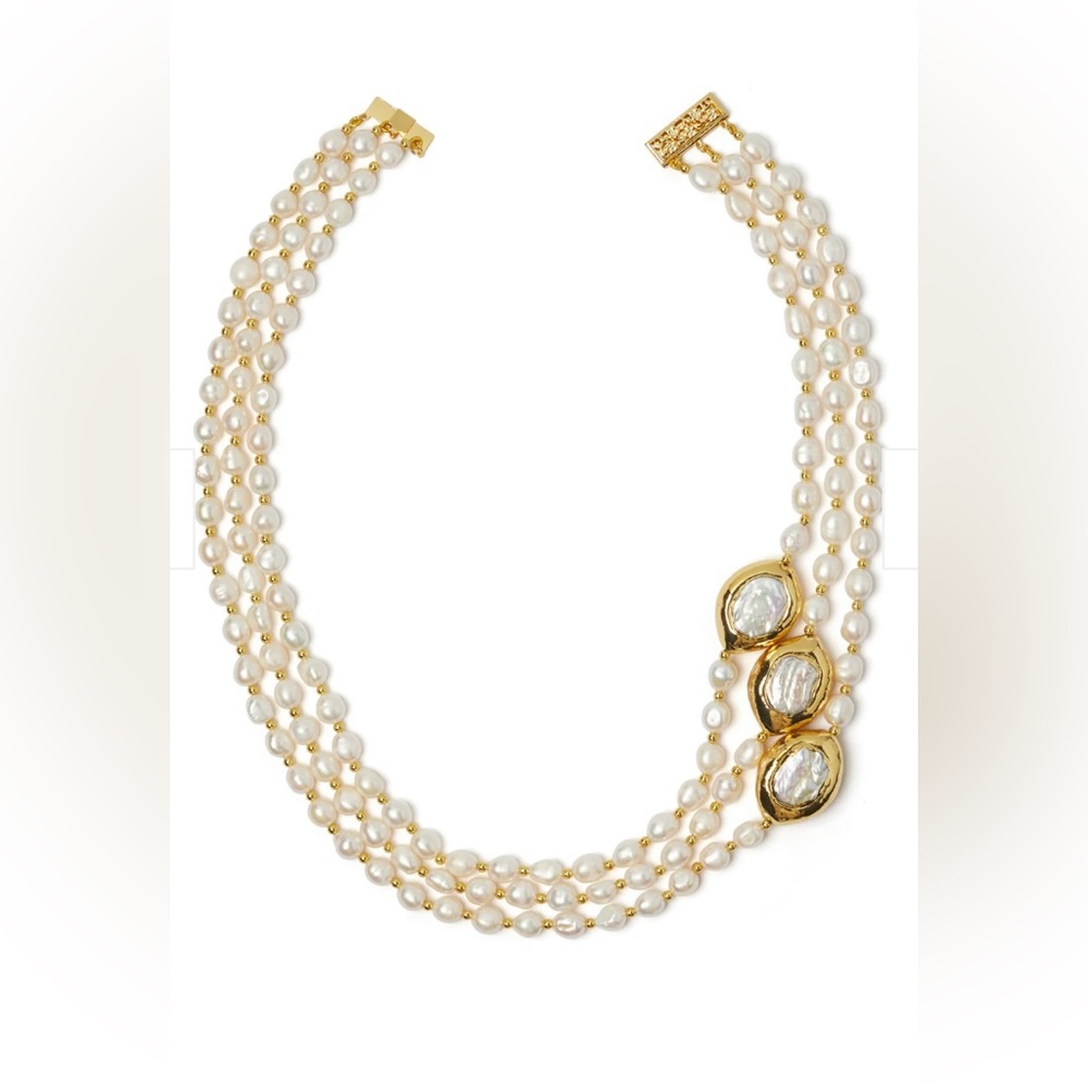 24k gold natural Pearl Necklace